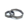 TC4 Octagon Grey Titanium Keychain Split Key Ring